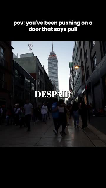 Take 1 at 0:01: hook line on top, the word “despair” as caption